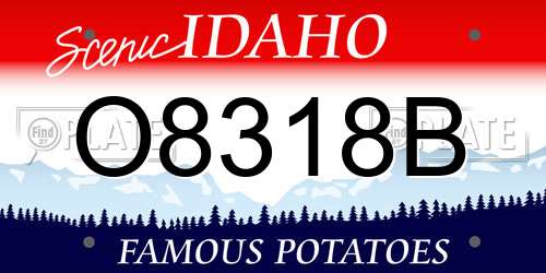 O8318B Idaho License Plate