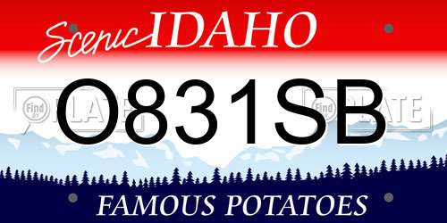 O831SB Idaho License Plate