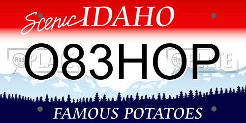 O83HOP Idaho License Plate