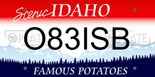 O83ISB Idaho License Plate