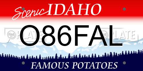 O86FAL Idaho License Plate