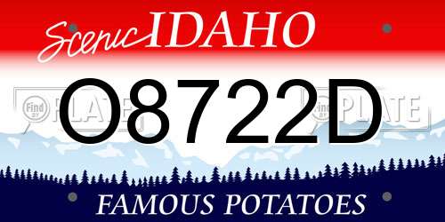 O8722D Idaho License Plate