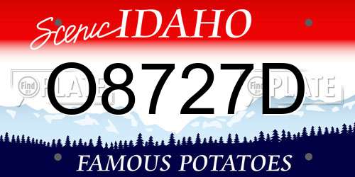 O8727D Idaho License Plate