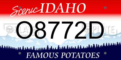 O8772D Idaho License Plate