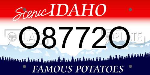 O8772O Idaho License Plate