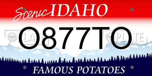 O877TO Idaho License Plate