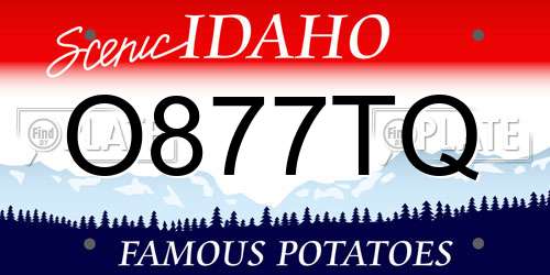 O877TQ Idaho License Plate