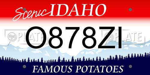 O878ZI Idaho License Plate