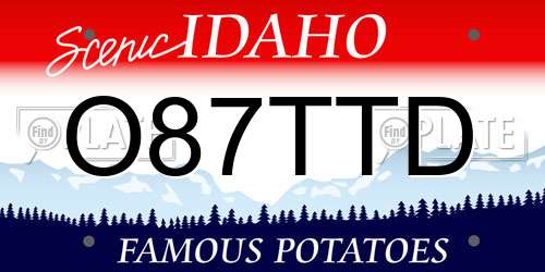 O87TTD Idaho License Plate
