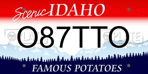 O87TTO Idaho License Plate