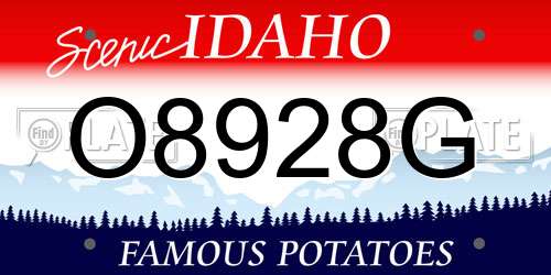 O8928G Idaho License Plate