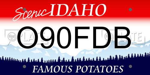 O90FDB Idaho License Plate