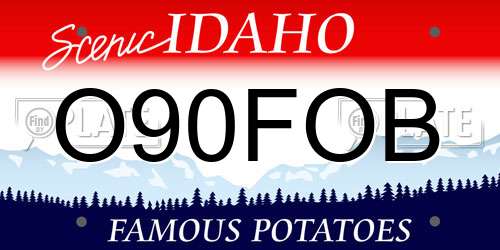 O90FOB Idaho License Plate