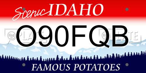 O90FQB Idaho License Plate