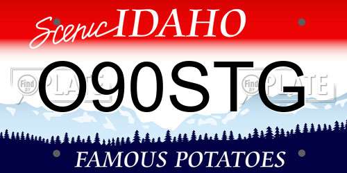 O90STG Idaho License Plate