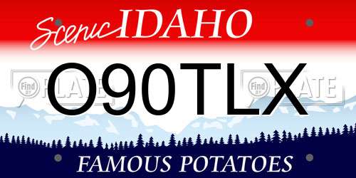 O90TLX Idaho License Plate