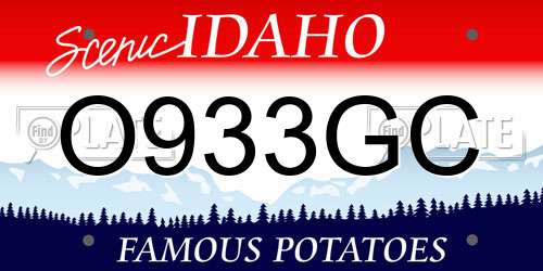 O933GC Idaho License Plate
