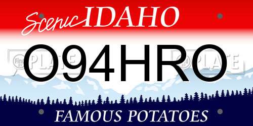 O94HRO Idaho License Plate
