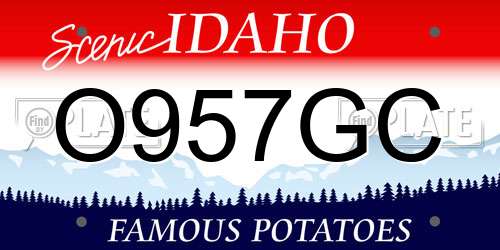 O957GC Idaho License Plate