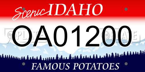 OA01200 Idaho License Plate