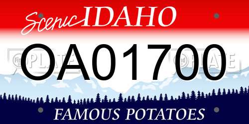 OA01700 Idaho License Plate
