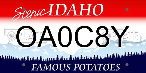 OA0C8Y Idaho License Plate