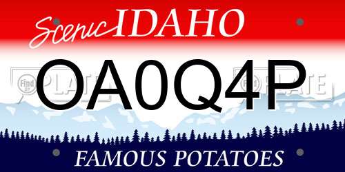 OA0Q4P Idaho License Plate