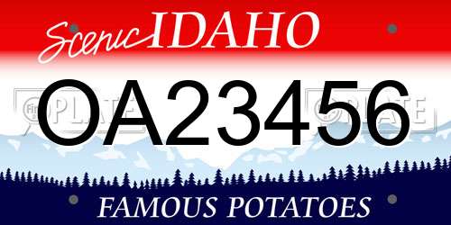 OA23456 Idaho License Plate