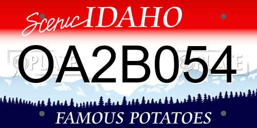 OA2B054 Idaho License Plate
