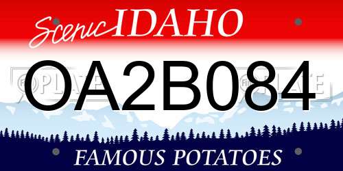 OA2B084 Idaho License Plate