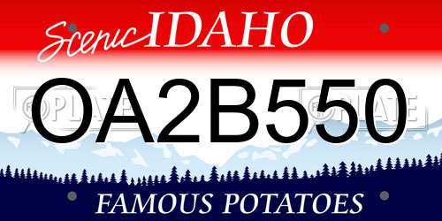 OA2B550 Idaho License Plate