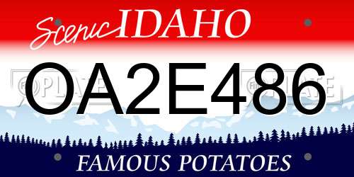 OA2E486 Idaho License Plate