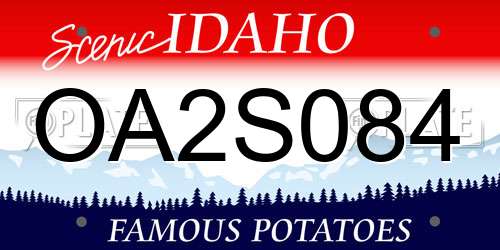 OA2S084 Idaho License Plate