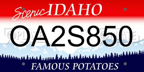 OA2S850 Idaho License Plate
