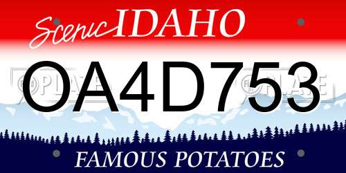 OA4D753 Idaho License Plate
