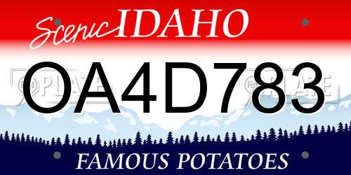 OA4D783 Idaho License Plate