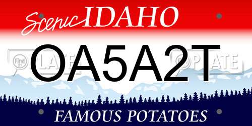 OA5A2T Idaho License Plate