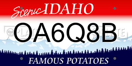 OA6Q8B Idaho License Plate