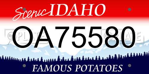 OA75580 Idaho License Plate