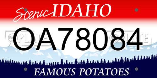 OA78084 Idaho License Plate