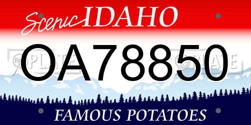 OA78850 Idaho License Plate