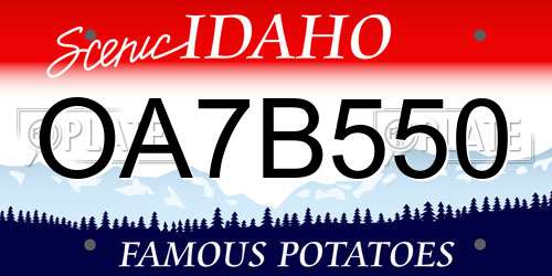 OA7B550 Idaho License Plate
