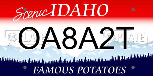 OA8A2T Idaho License Plate