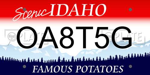 OA8T5G Idaho License Plate