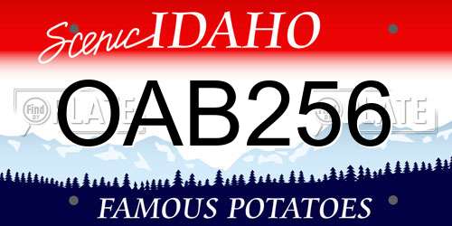 OAB256 Idaho License Plate