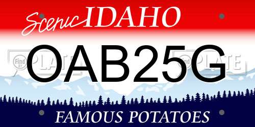 OAB25G Idaho License Plate