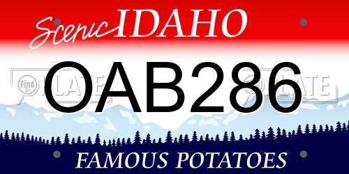OAB286 Idaho License Plate