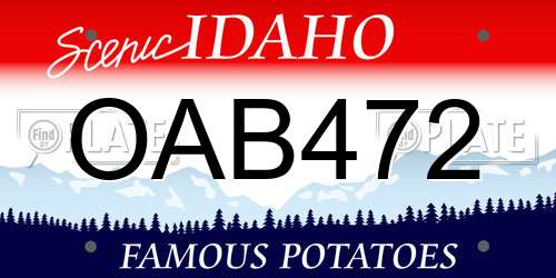 OAB472 Idaho License Plate