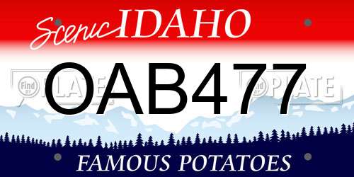 OAB477 Idaho License Plate
