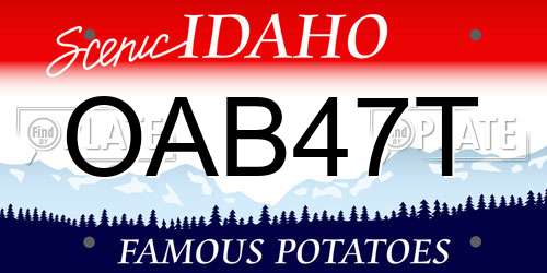 OAB47T Idaho License Plate